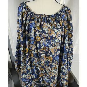 Sonoma Women's 3X Tunic Floral Colorful 3/4 sleeves On/Off Shoulder